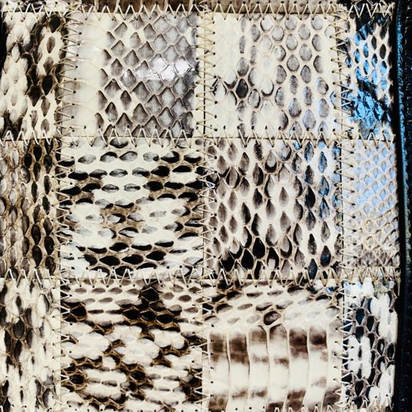 CHARLES DAVID SNAKESKIN AND LEATHER SATCHEL WITH DUST BAG EXOTIC - Picture 4 of 13